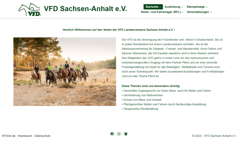 Endlich online! Die neue Homepage des Landesverbandes der VFD Sachsen-Anhalt